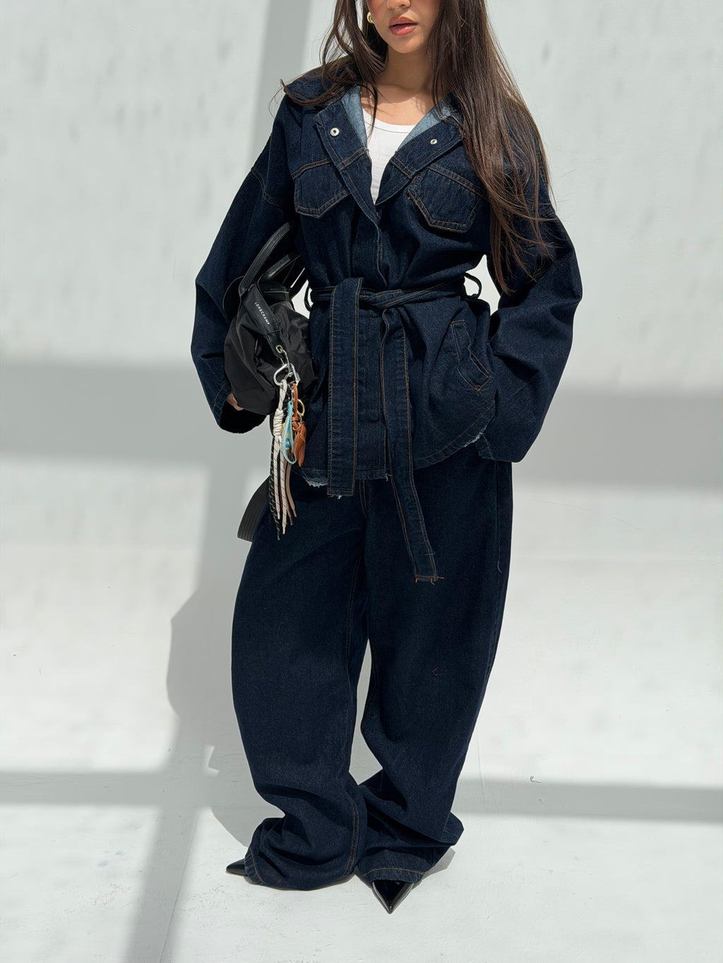 Denim Tie-Waist Set