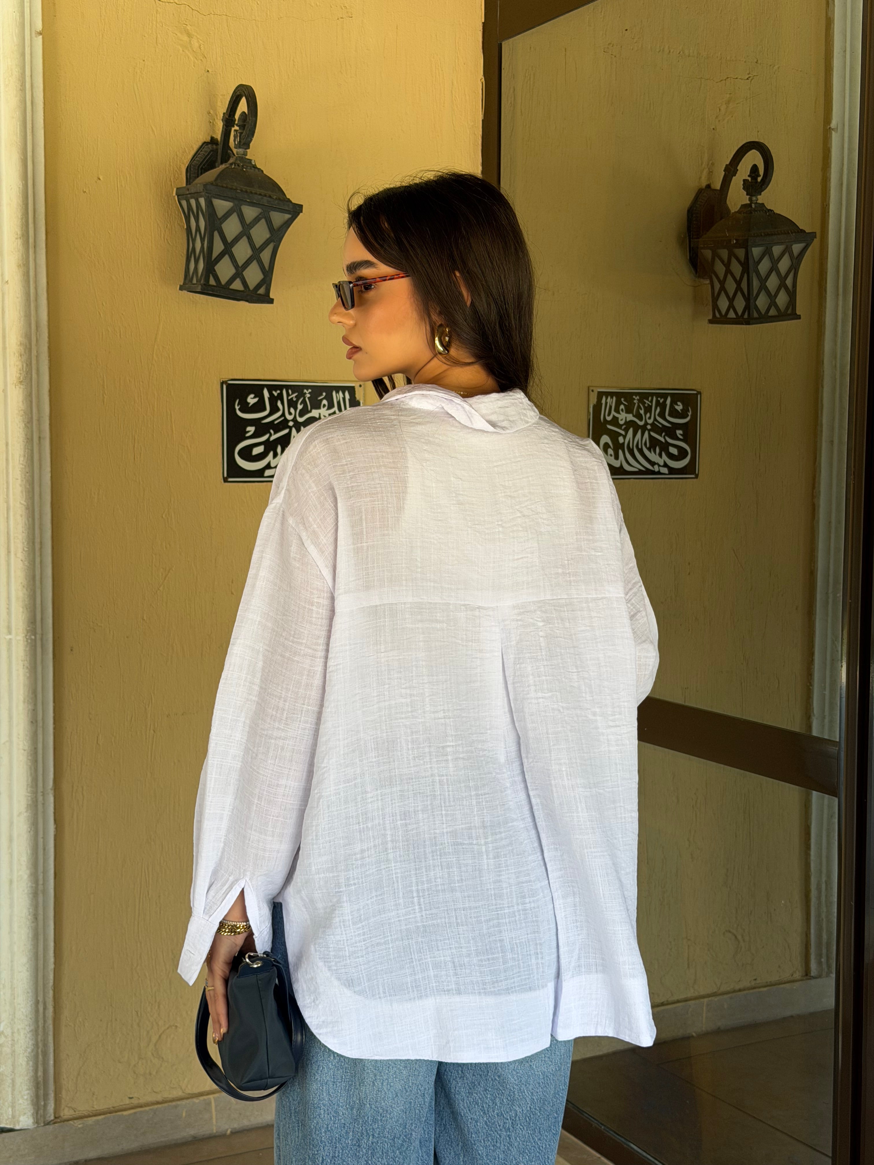 V-neck Linen Shirt