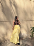 Butter yellow rapped skirt