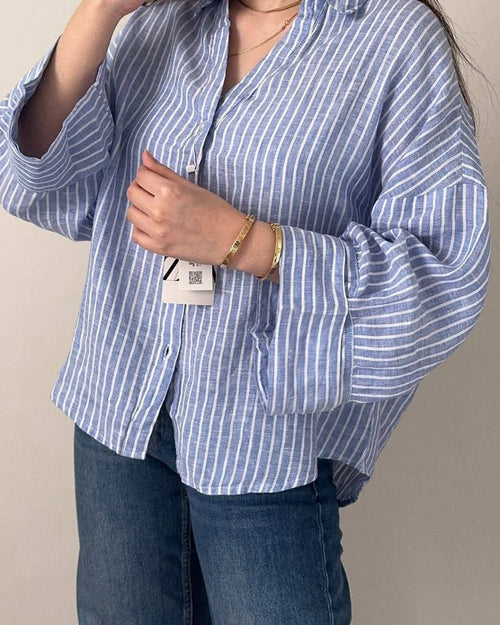 Blue tailored chemise
