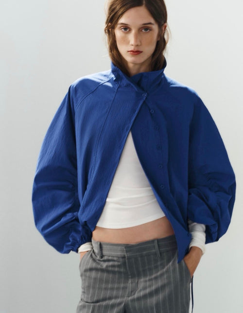 Blue Bomber Oversized Jacket