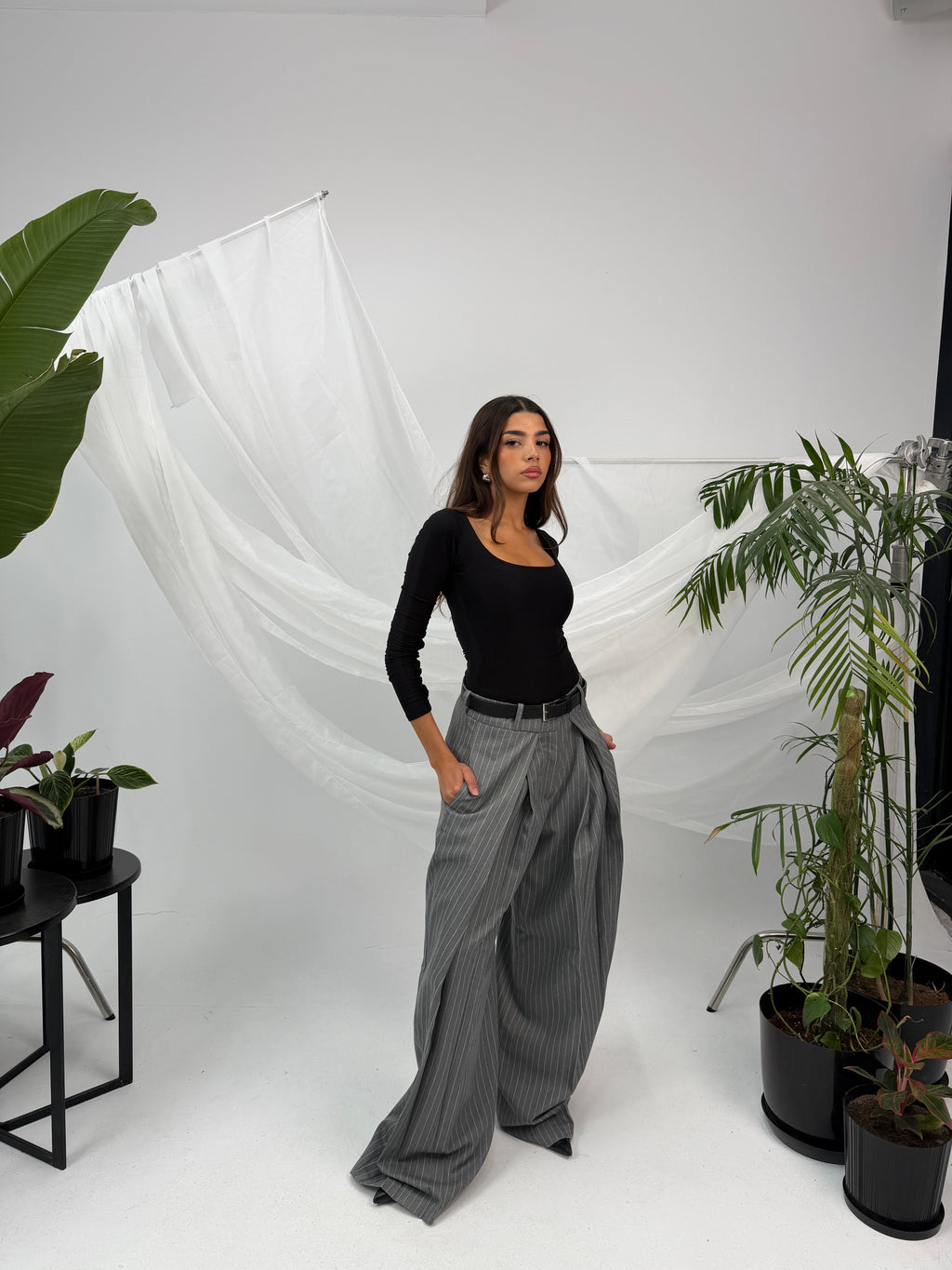 Stripped tailored pants