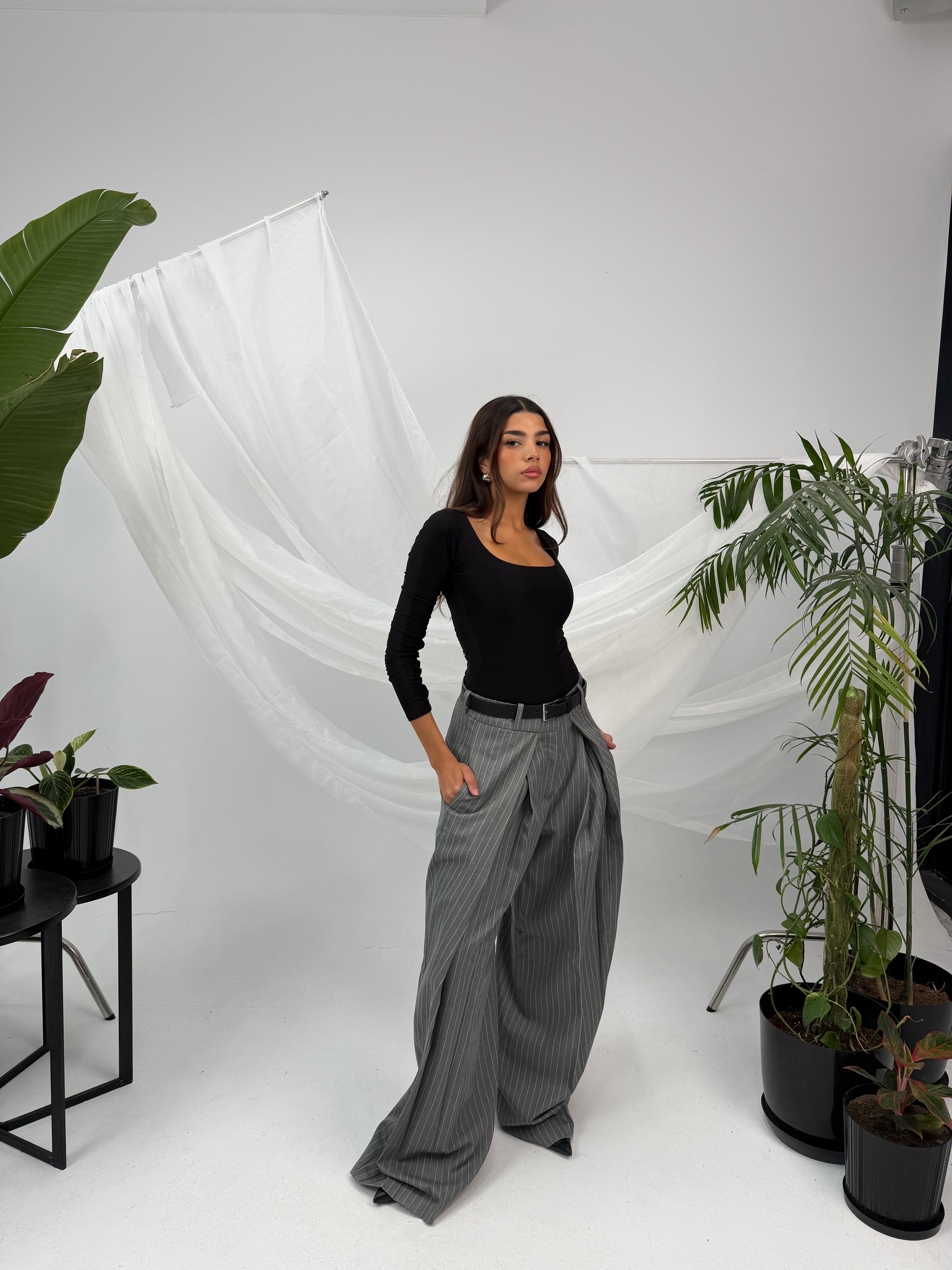 Stripped tailored pants