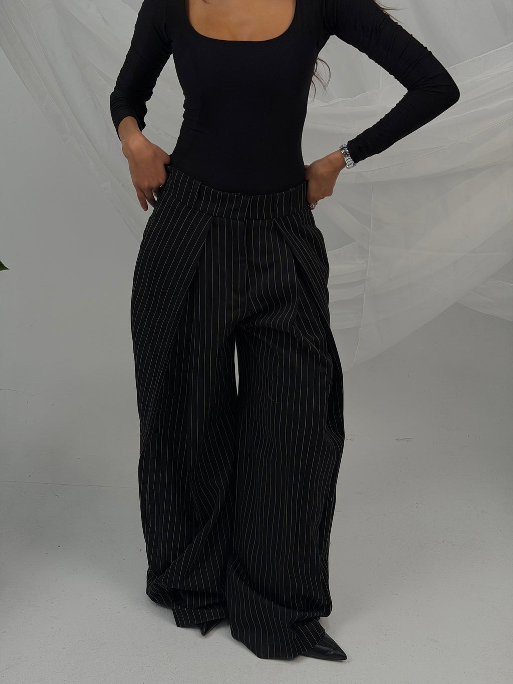Stripped tailored pants