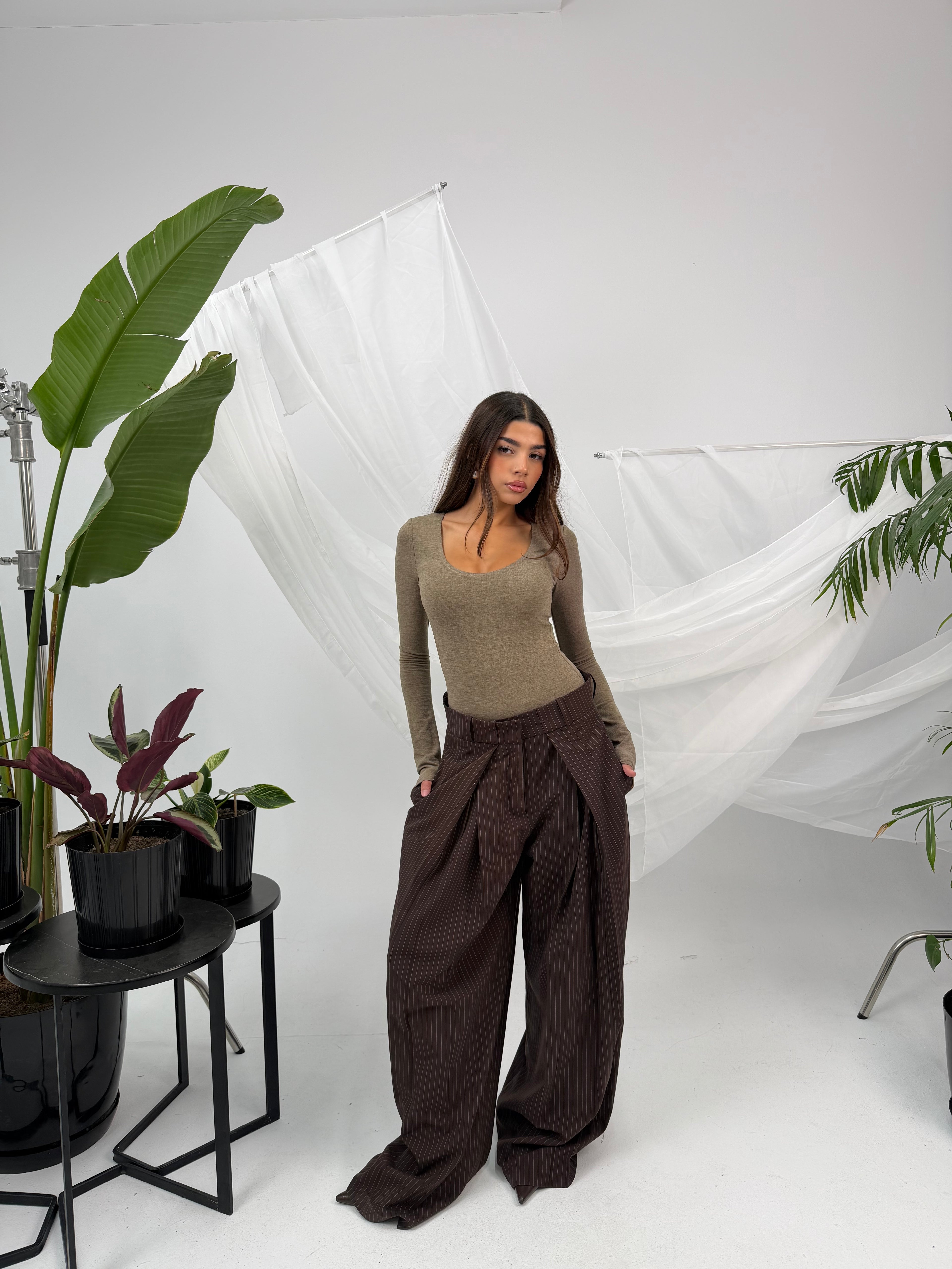 Stripped tailored pants