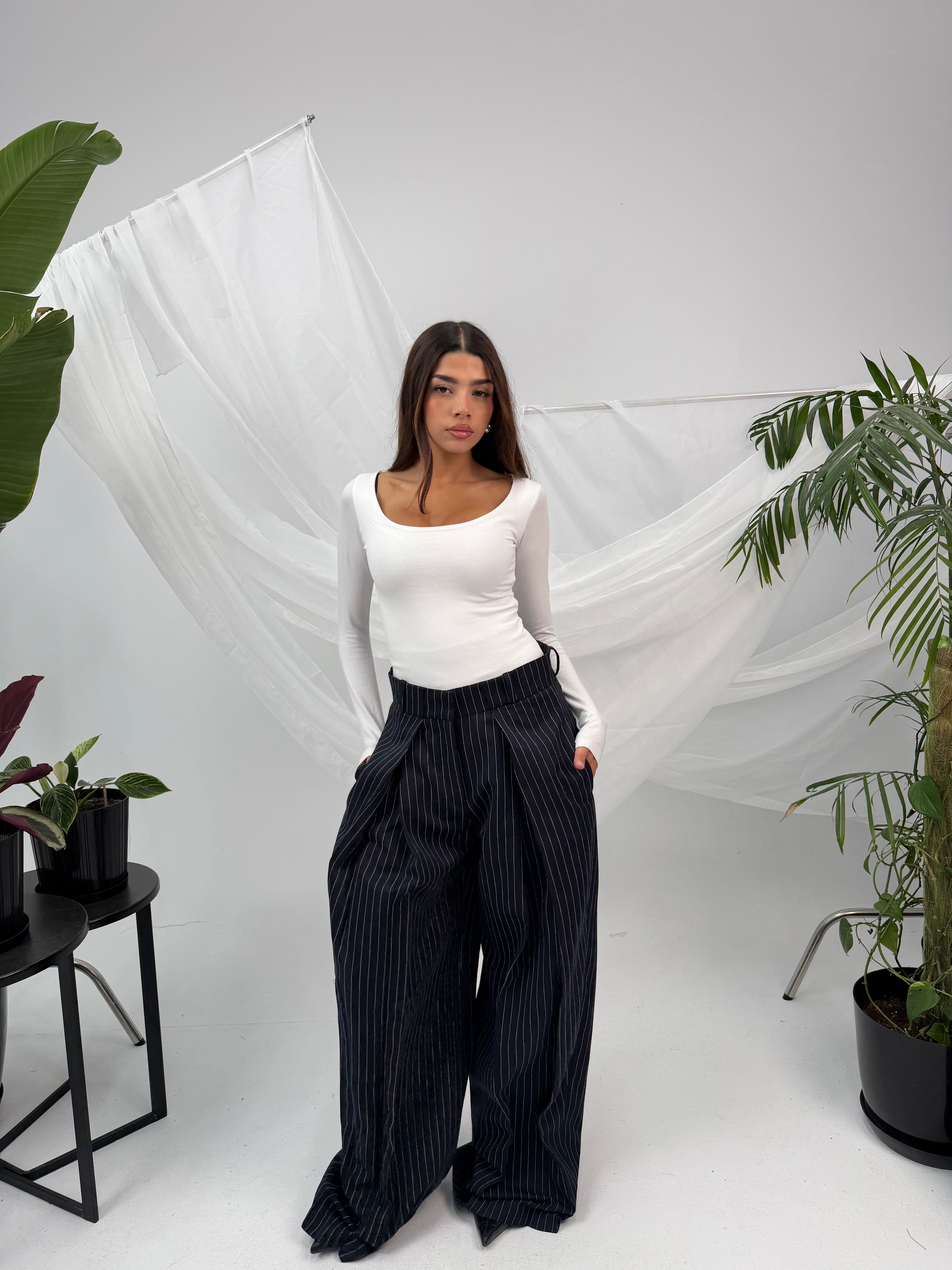 Stripped tailored pants
