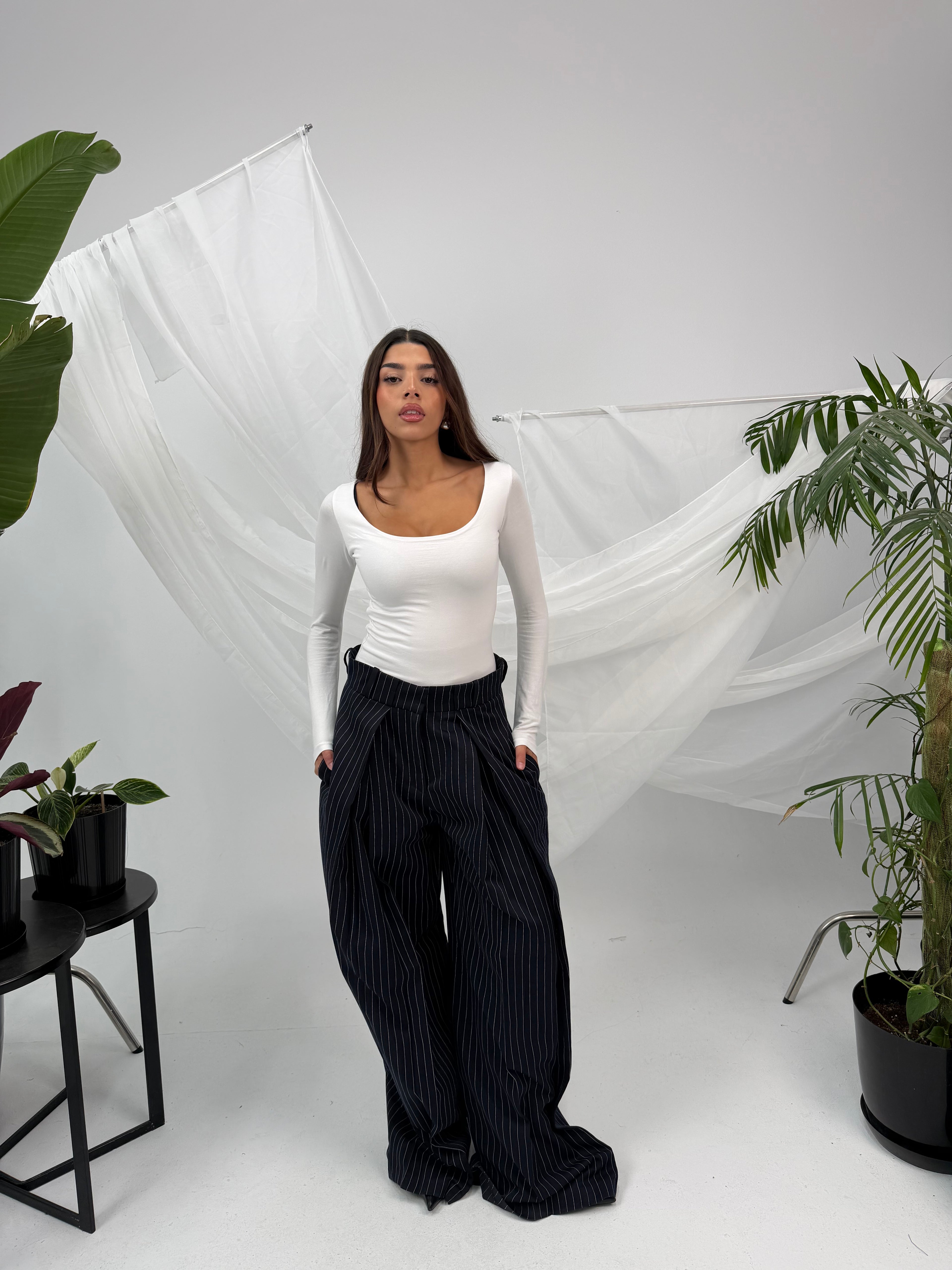 Stripped tailored pants