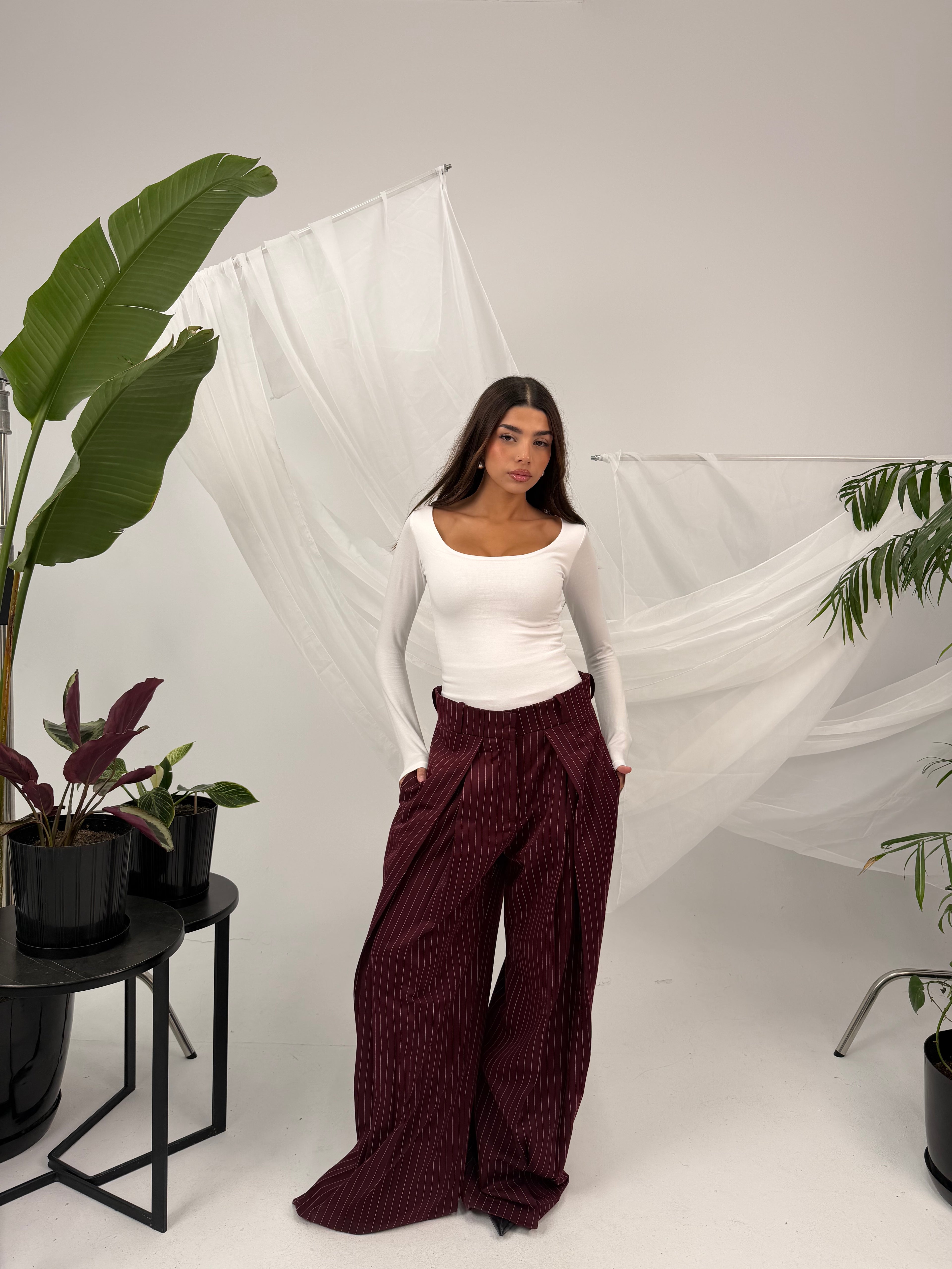 Stripped tailored pants