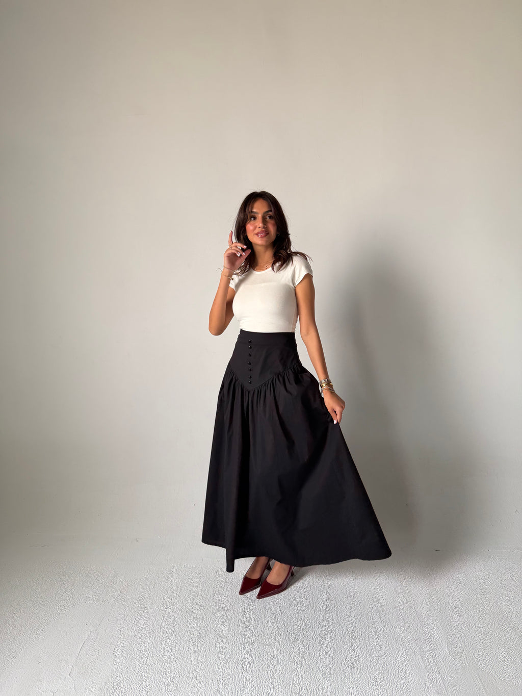 Corset Waist Maxi Skirt