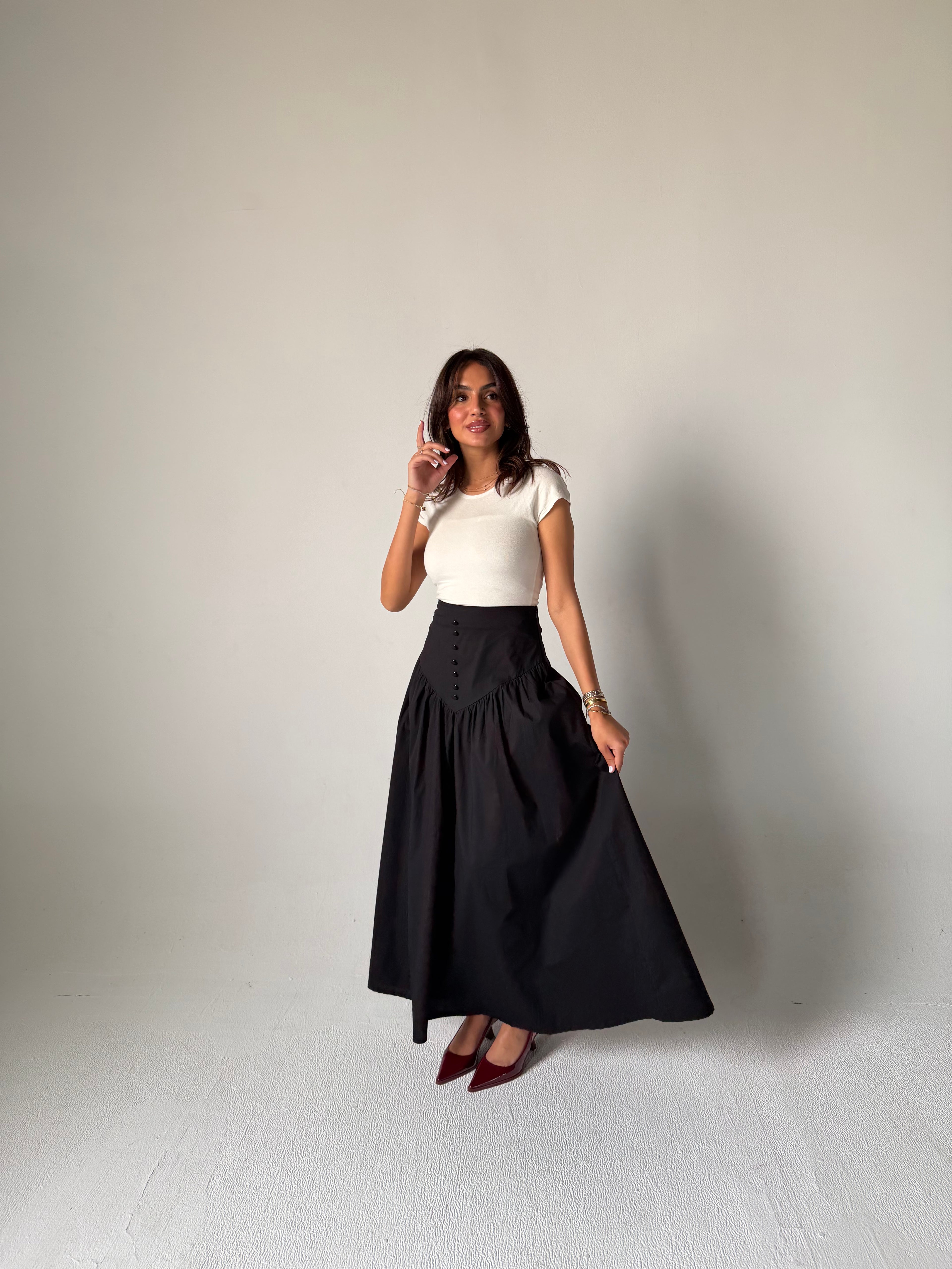 Corset Waist Maxi Skirt