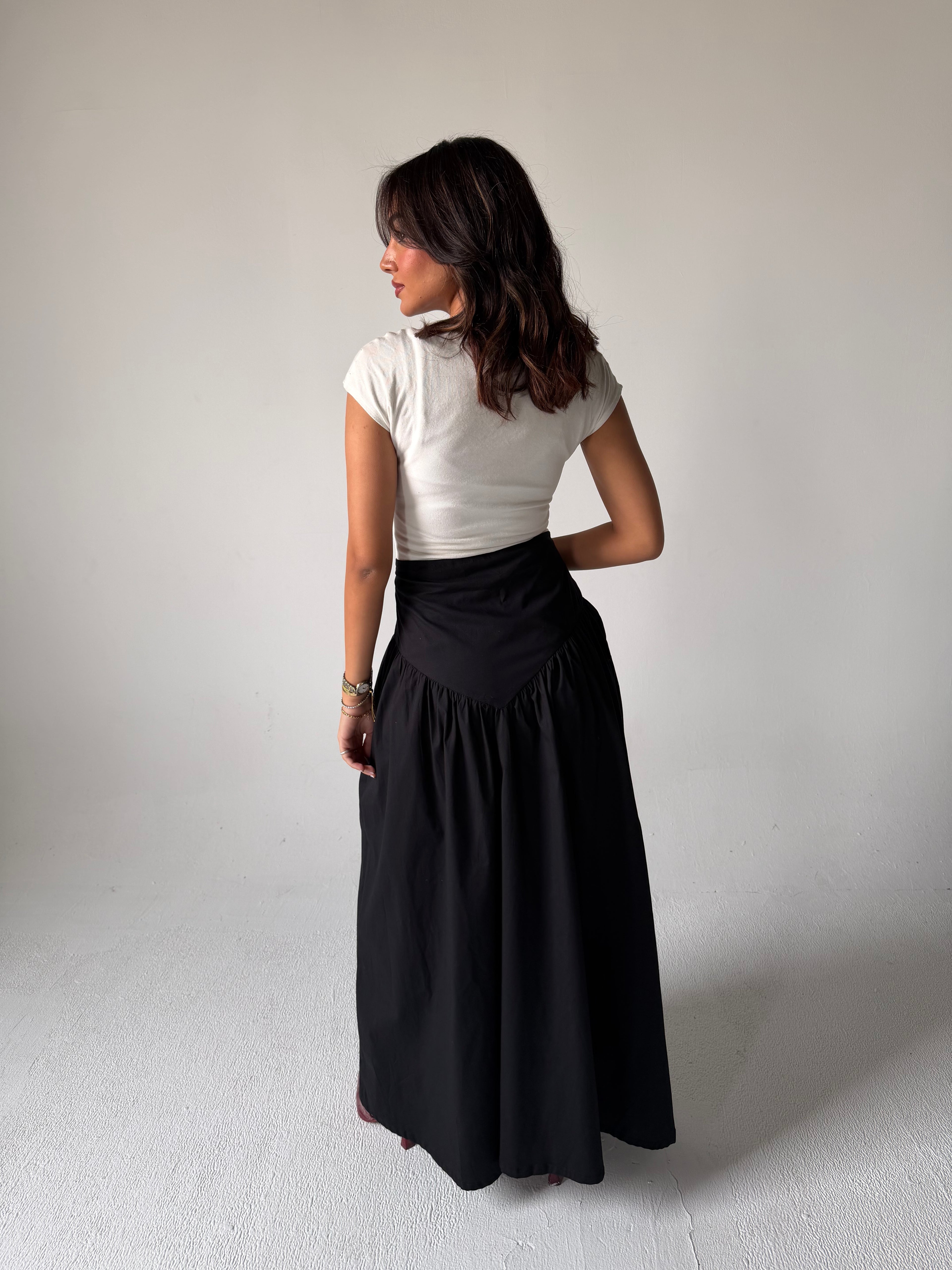 Corset Waist Maxi Skirt