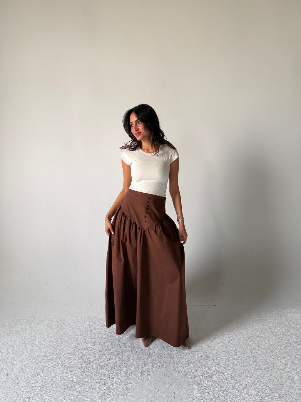 Corset Waist Maxi Skirt