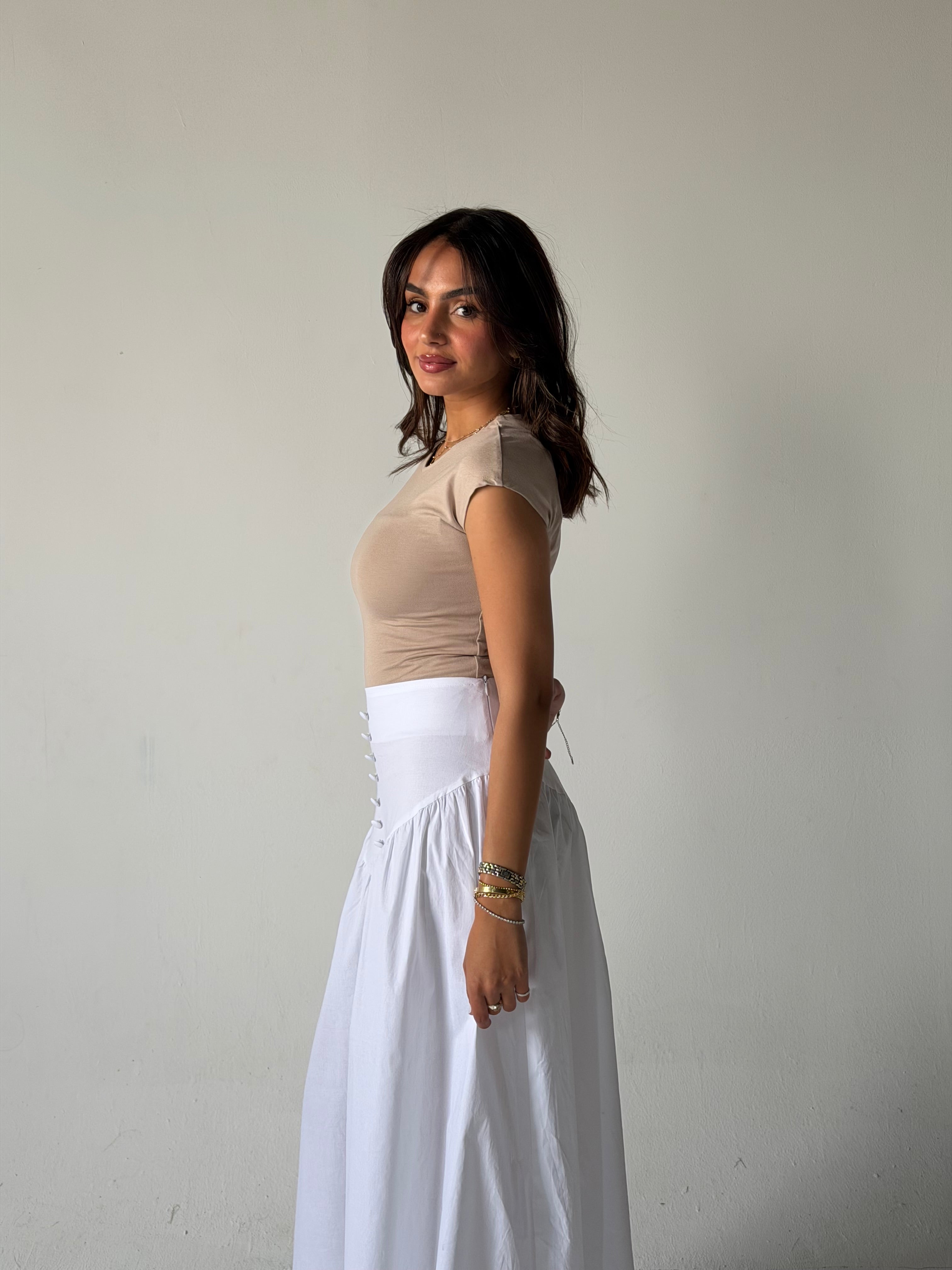 Corset Waist Maxi Skirt