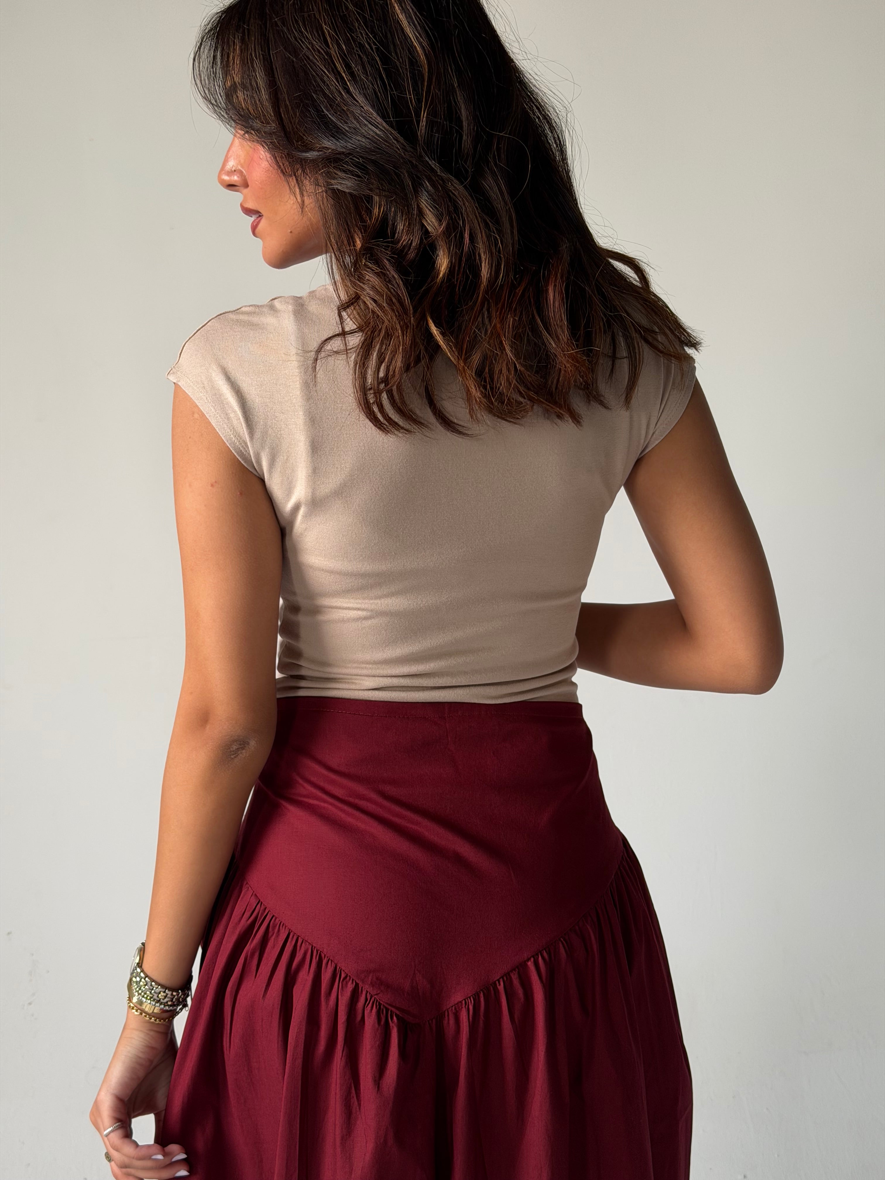 Corset Waist Maxi Skirt